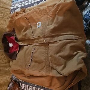Mens Vtg Carhartt 996QZR Insulated Brown Duck Canvas Coveralls Sz 46Regular.